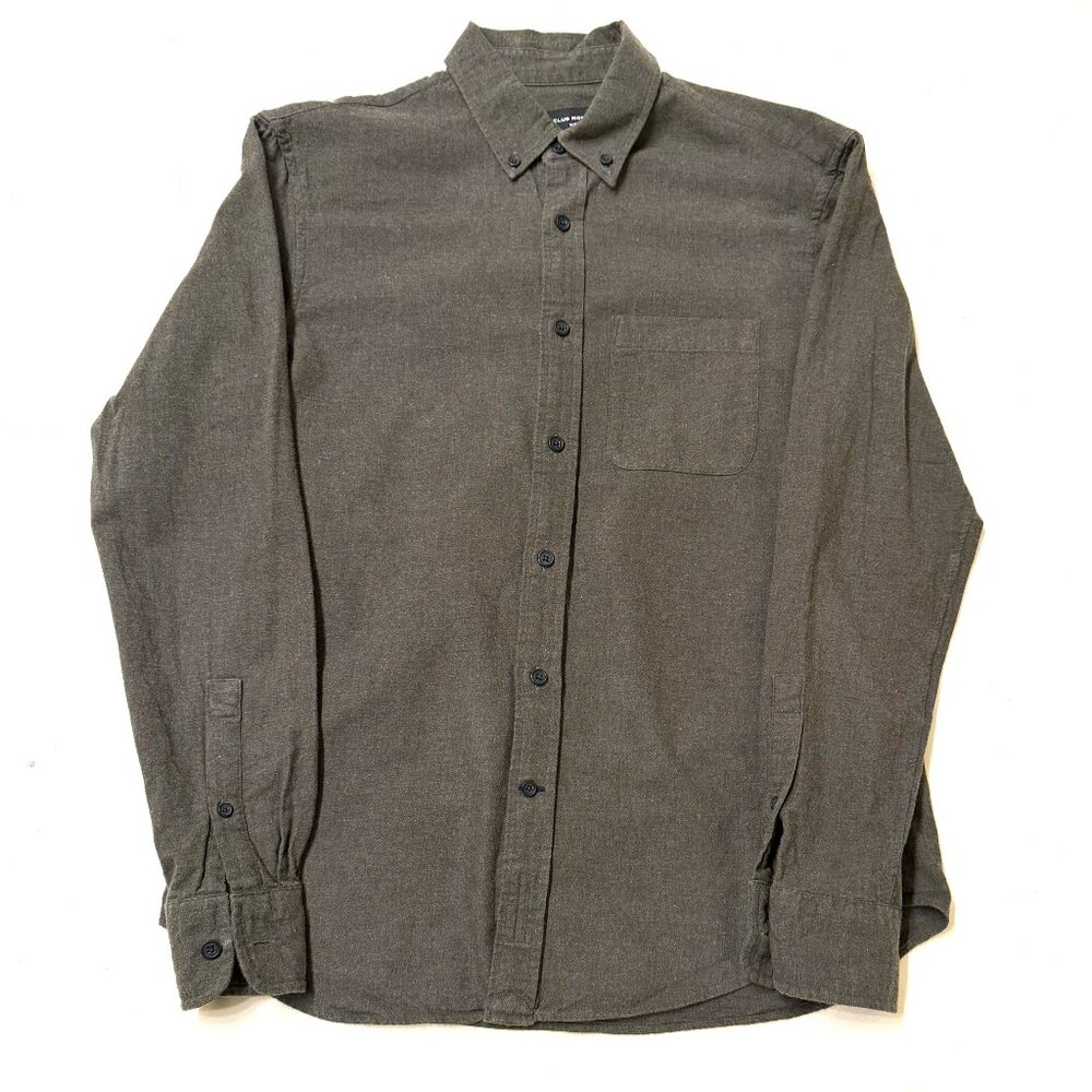 Club Monaco Men Gray Collared Button Up Casual Polo Shirt Size Small